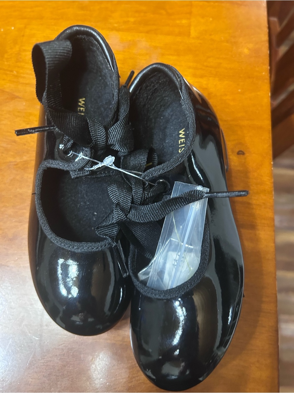 Weissman Black Patent Girls' Bow Ballet Flats size 4 brand new